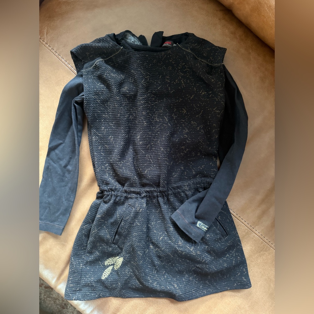 Catimini Black and Gold Casual Kids Dress